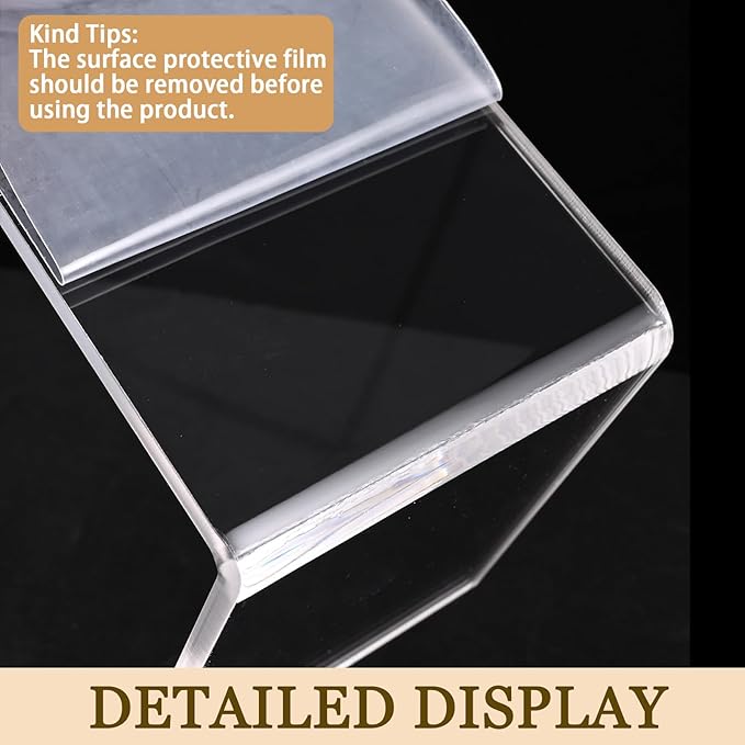 12 Pcs Acrylic Display Risers, 2 Sets Small Size Clear Acrylic Risers, 0.15" Thick Display Stands for Dessert, Cupcake, Candy, Figure & Jewelry Showcase