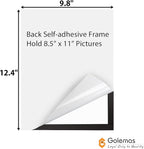 Magnetic Sign Holder, 8.5 x 11 Wall Mount Self Adhesive Document Display Frames, Double Sided Display for Glass Window (Black, 5pack)
