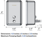 AIKE 37oz Surface Mount Stainless Steel Soap Dispenser for Commercial,Polished Stianless Steel Finish Model AK1003