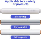 KAMMAK Plastic Wrap with Slide Cutter - 12 Inch Food Service Cling Film Roll - Clear Refillable Stretch Film - 1000 SQ FT Wrap - Bulk Quick Cut for Restaurant, Kitchen