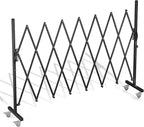 Expandable Barricade Gate,82" Metal Safety Barrier Gate with Casters,Accordion Garden Yard Outdoor Indoor Fence Folding Security Dog Gates Wall Mount,Black
