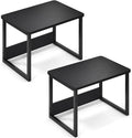 MARTY Desktop Printer Stand 2 Pack Printer Stand with Storage for Desk, Shelf Organzier for Home/Office Printer Riser Under Desk Small Table for Fax Machine Scanner(Black)
