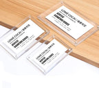 5 Pack Acrylic Label Holder Price Tag Displays Sign Holder with 3M Tape Adhesive Wall Mount Sign Stand (Transparent 120*80mm/4.72*3.15 inches)