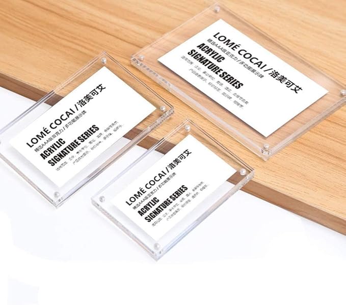 5 Pack Acrylic Label Holder Price Tag Displays Sign Holder with 3M Tape Adhesive Wall Mount Sign Stand (Transparent 150*100mm/5.9*3.94 inches)