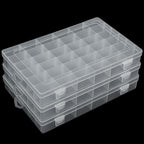 3pcs Clear Storage Small Parts Organizer Box Storage Bin With Dividers Multi Compartment for Beads Art DIY Tackle Box Organizer (36compartments)