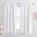 PONY DANCE Curtains 45 inch Length - Window Drapes Double Panels Home Decor Rod Pocket Curtain for Kitchen & Bedroom Privacy Protect Semi-Blackout, 42 by 45 inch, Pure White, 2 Pieces