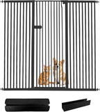 Lumizone Extra Tall Cat Gate 61.02" High Pressure Mounted Extra Wide 2025 New (17 Sizes) 1.37" Gap No Drilling Auto-Close One-Handed Operation Tall Pet Gate for Dogs(Black, 61.02" H x 63.39"-67.71" W)