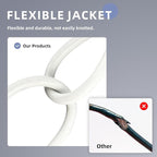 EP 25 Ft Outdoor Extension Cord, 12/3 SJTW Heavy Duty Extension Cable with 3 Prong Grounded Plug, 15 AMP Power Cord for Lawn, Garden, Appliances, White