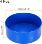 uxcell 4pcs Rubber End Caps 130mm(5 1/8 Inch) ID x 80mm(3 1/8 Inch) H Vinyl Round End Cap Cover Screw Thread Protectors Blue