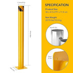 4-Pack 36 Inch Steel Safety Bollard Post, 4.5 Inch Diameter Metal Safety Bollard with 16 Anchor Bolts for Driveway Barrier, Parking Pole, Traffic Control