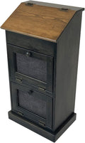 Peaceful Classics Wooden Bread Bin, Decorative Onion Storage Bin, Wooden Vegetable Bin w/Lid for Kitchen Pantry, Mocha