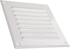 Vent Systems - 5 x 5 Inch (Inner) Pack of 5 White Metal Square Soffit Air Vent Grille Cover, Register Vent Deflector Louver Built-in Mesh HVAC for Bathroom Home Office Kitchen 6.5" x 6.5" (Outer)