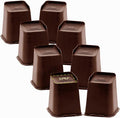 Bed Risers 1 inch, 2 inch, 3 inch, 4 inch, 6 inch, 8 inch Heavy Duty, Oversized Furniture Riser for Couch Sofa Table Chair Leg Frame Dorm, Support up to 6000 Lbs (Chocolat Brown 8 Pack, 8 inch)