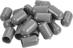 uxcell 20pcs Rubber End Caps Protective Caps 13mm ID Vinyl PVC Round Tube Bolt Cap Cover Screw Thread Protectors, Light Grey