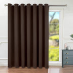 BGment Brown Sliding Door Curtain 96 Inch Long - Wide Room Darkening Room Divider Curtain for Bedroom Privacy Themral Insulated Grommet Room Separator Drape, 1 Panel, 100 X 96