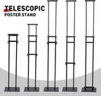 DISPLAYSWORKER Poster Stand for Display,Double Sided Banner Floor Stand with heavy duty Metal Base, Adjustable Pedestal Signage Up to 78 inches for Board & Foam Sign (Double-Pole)