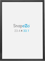 SnapeZo 23.4 x 33.1 (A1 Euro Size) Black Poster Frame, Front-Loading, Wall Mount, Aluminum 1.25" Profile, Professional Series