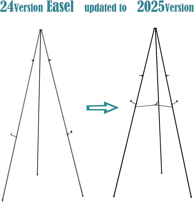 63" Instant Easels Stand for Wedding Sign & Posters,Adjustable Metal Easels for Display Painting Canvas,Folding Tripod with Portable Bag by JoyYeux,Black 3Pack