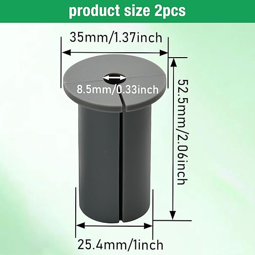 2pc Starlink Cable Grommet 1" Silicone Waterproof Wall Hole Pass Through Split Cable Bushings for TV Wire Ethernet Cord, Starlink Cable Routing Kit Accessories, 52.5mm/2.07" Ht, Grey