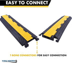 Kable Kontrol Atlas Cable Protector Wire Ramp - 2 Channel Bulk Wholesale Pallet - 20 Pcs - 39" Long Black & Yellow - 20,000 Lbs Load Capacity - Rubber Speed Bump Wire Protector Cord Cover - CP9972