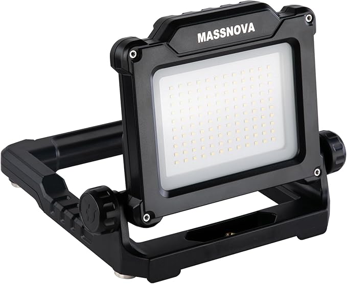 4000LM 25W Cordless Work Light with Tripod Stand, Super Bright, Compatible with Dewalt, Makita and Milwaukee 18-21V Power Battery, Brightness Adjustable, Flicker Free