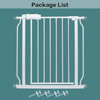 Narrow Walk Through Baby Gate 24.02-29.13 Inch Wide Auto Close Tension White Metal Child Pet Indoor Safety Gates Pressure Mounted for Stairs& Doorways (24.02"-29.13"/61-74CM, White)
