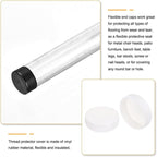 uxcell 4pcs Rubber End Caps 200mm(7.9 Inch) ID Vinyl Round End Cap Cover Screw Thread Protectors White, 50mm Height