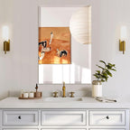 Mirrorons Beveled Mirror, 24" x 36" Frameless Rectangle Bathroom Vanity Mirror with Beveled Edge, Hangs Horizontally or Vertically. Upgraded Shatterproof