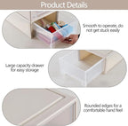 4-Pack 19 Quart Stacking Drawer, Clear Storage Closet Organizer, Yellow Frame, Stackable Modular Plastic Drawers for Clothes, Accessories, Craft Supplies, Shoes or Linens