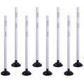8 Pack Traffic Delineator Posts – High Visibility Reflective Safety Cones with Spring Base for Roadway, Parking, Garage, Construction Zones (White, 48 Inch)