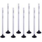 8 Pack Traffic Delineator Posts – High Visibility Reflective Safety Cones with Spring Base for Roadway, Parking, Garage, Construction Zones (White, 48 Inch)