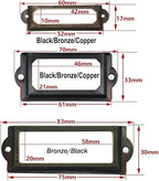 32pcs Black Metal Label Holders Office Library File Drawer Cabinet Card Tag Label Holder Metal Frame 70mm x 33mm