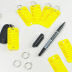 200 Pcs PVC Tags with Labels and Rings, Car Key Tags for Organization, Identifiers, and Luggage Tags with 2 Pcs Markers, Plastic Keychain Tags for Car, Truck, and Dealer Use (Yellow)