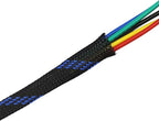30ft PET Expandable Sleeving Wire Cable Sleeve (2/5" Steel Blue&Black 30ft)