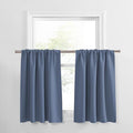 PONY DANCE Window Curtain Valances - Shade for RV Camper Bathroom Basement Noise Reduction and Privacy Protection, 42 x 30 inches, Blue Haze, 2 Panels
