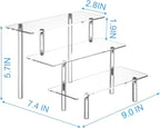 2PCS Acrylic Display Risers, 3 Tier Clear Cupcake Stand Risers, Organizer for Perfume, Funko POP, Food, Tabletop Use