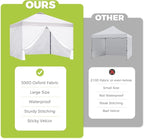 Instant Canopy Sidewalls for 12x12 Pop Up Canopy Tent, 300D Waterproof Material for Outdoor Events, Vendor Booths, and Privacy (Sidewalls Only, Canopy Not Included)(White, 12x12ft-4pcs)