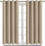 BGment Blackout Curtains - Grommet Thermal Insulated Room Darkening Bedroom and Living Room Curtains, Set of 2 Panels (52 x 45 Inch, Sand)