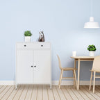 BESFUR Metal Storage Cabinet 35" H,Metal Cabinet with Drawer and Adjustable Shelf for Home Office, Garage,Classroom, Apartment, Warehouse, Utility Room White