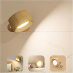 Battery Operated Wall Light, LED Wall Sconce with 3 Color Modes 3 Brightness Levels 360°Rotation Lighting Touch Control, Wall Mounted Lamp Cordless Wall Lamp for Bedroom Reading Bedside-1Pack