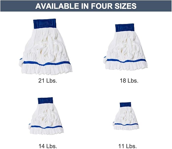 Arkwright Microfiber Tube Mop Head Replacement - (Bulk Case of 12) Heavy Duty, Lint Free, Super Absorbent & Bleach-Safe, Janitorial Essential for Commercial & Industrial Floor Cleaning, 14 oz, White