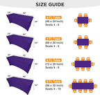 SEPARO 2 Pack 6 Ft Dark Purpe Spandex Table Cover Fitted Rectangular Tablecloth Stretchable Fabric Table Cloth 6 ft Wrinkle-Free for Party Tradeshows Banquet Weddings Cocktail