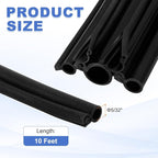 MECCANIXITY 10ft Cable Management Sleeve, 5/32 Inch ID Flexible Cord Wires Hider Cover Insulation Snap-fit Protector for Substation, High-Voltage Electrical Networks, Black