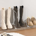 Wire Shelf Dividers - White Closet Organization & Storage Organizer - No Tool Shelf Divider for Wire Shelves - Metal Shelf Accessories – for 12“ Deep Wire Shelves – Tall 16” Height – 4 Pack