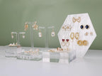 GemeShou 3pcs acrylic T bar earring display stand for show, retail hanging earring holder for online business, transparent jewelry Photography Props【Acrylic Earring T Stand-3pcs 】