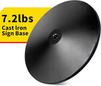 Heavy Duty Sign Base Cast Iron Sign Post with 12" Diameter Bottom Round Base, 48" Movable Sign Stand for Hanging Signs, 2PACK