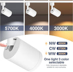 10W LED White Track Lighting Heads, H Type Track Lighting Rail Ceiling Spotlight for Accent Task Wall Art Exhibition Lighting, and Wall Art Display Illumination 3000K-5700K, CRI90+ (6-Pack