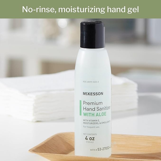 McKesson Hand Sanitizer with Aloe, 4 oz [Pack of 24] Bulk, 70% Ethyl Alcohol, Spring Water Scent