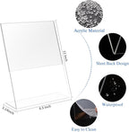 12 Pack Acrylic Sign Holder 8.5 X 11, L Shape Clear Sign Holder, Clear Plastic Sign Holder Picture Photo Frames, Flyer Document Paper Display Stand for Office Desktop
