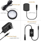 YGS-Tech LED Under Cabinet Lighting Kit, 1020 Lumens LED Puck Light, 3000K Warm White, CRI90+, Touch Dimming, Black Trim All Accessories Included, for Kitchen, Closet Lights, Safe Light, 6-Pack